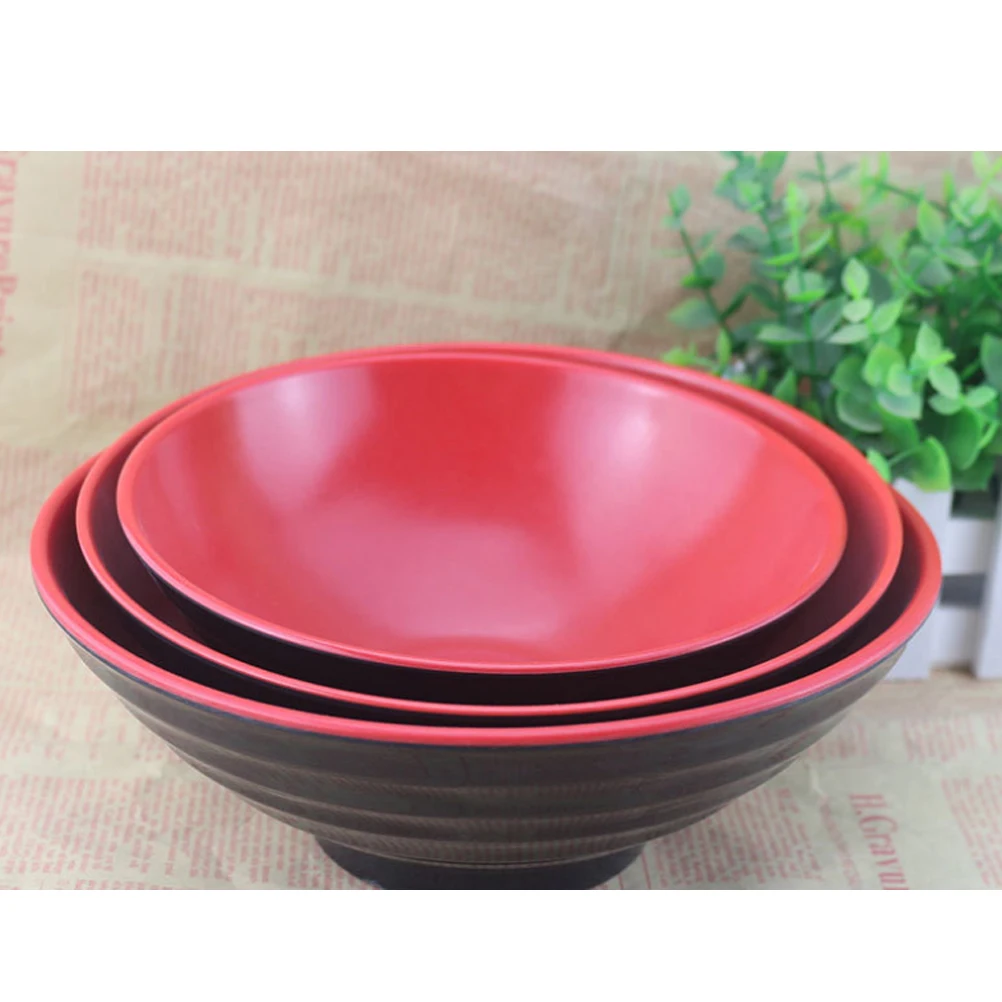 

Imitation Porcelain Soup Bowl Microwave Ramen Serving Anti-drop Rice Red Black Noodles