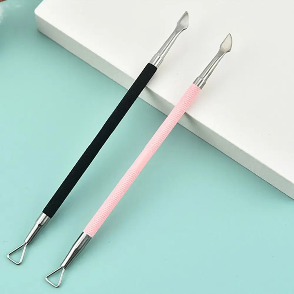 Double-Ended Cuticle Pusher Remove Nail Polish Glue Dead Skin Remover Steel Push Exfoliation Stainless Steel Nail Art Tool