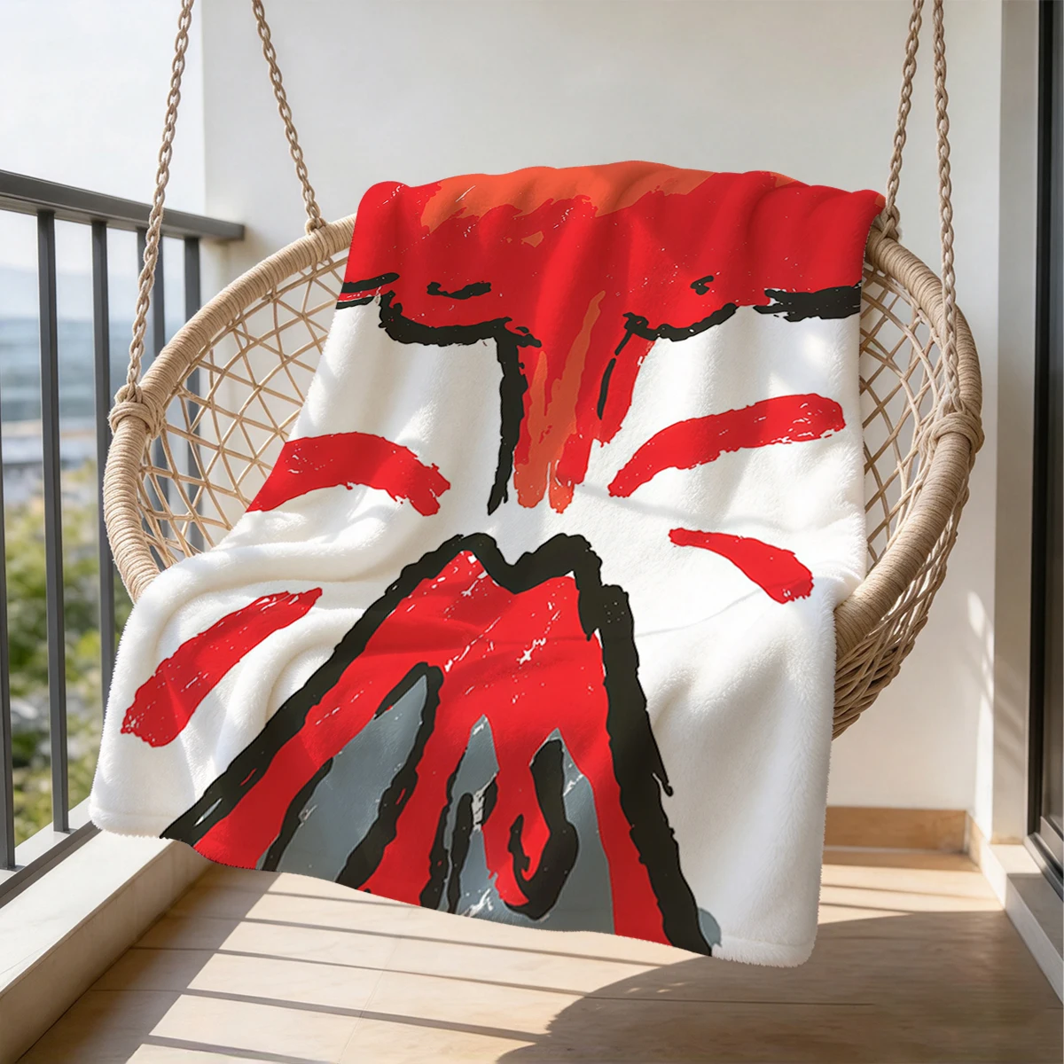 Volcano Burst Flannel Blanket Warm Soft Halloween Christmas Couch Warm Cozy Decorative Decor Gift for All Season