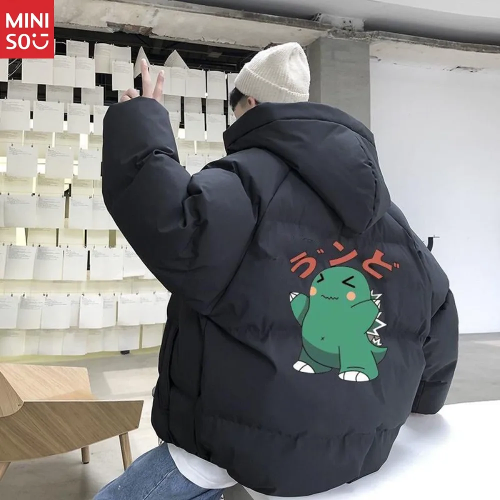 

Miniso Autumn and Winter Cotton Clothes Men's Padded Jacket Trendy Teen Short Bread Clothing Jacket