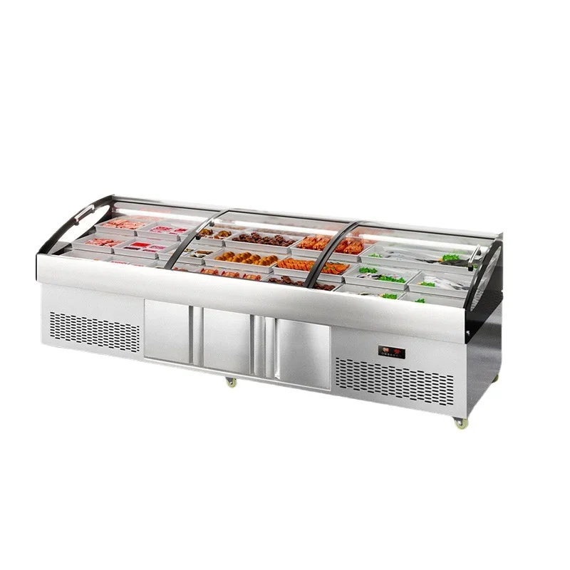 

Ladder Cabinet Display BBQ Seafood Refrigerated Commercial Cold Vegetable Cabinet Fresh