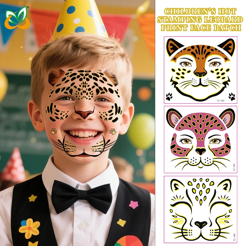 

Halloween Face Tattoo For Makeup Party Stage Show Face Stickers Cute Cartoon Animal Waterproof Temporary Fake Tattoos
