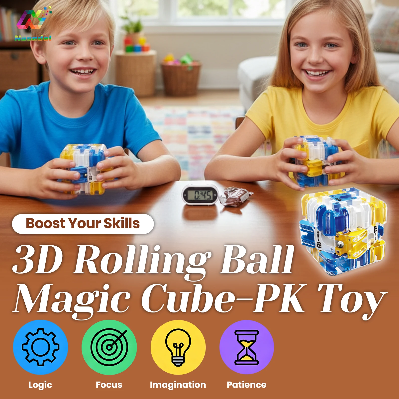 ลูกบาศก์เขาวงกต 3 มิติ ของเล่นเสริมพัฒนาการสำหรับเด็กและผู้ปกครอง ฝึกสมาธิ คลายเครียด ของขวัญวันคริสต์มาส ปีใหม่ วันเกิด ของขวัญ DIY สำหรับเด็ก