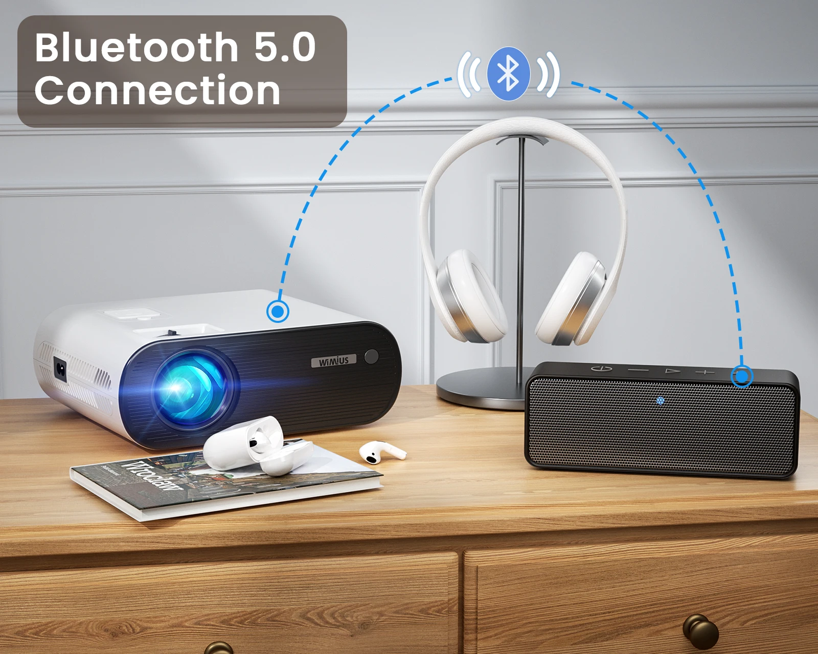 K5 projektory WiFi Bluetooth Mini przenośny projektor 4k Full HD projektor wideo 1080P Beamer lustro dla kina domowego