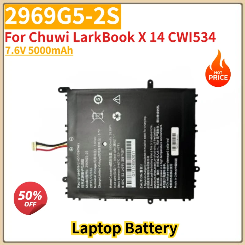 

High Quality 2969G5-2S Replacement Laptop Battery 7.6V 5000mAh For Chuwi LarkBook X 14 CWI534 Brand New