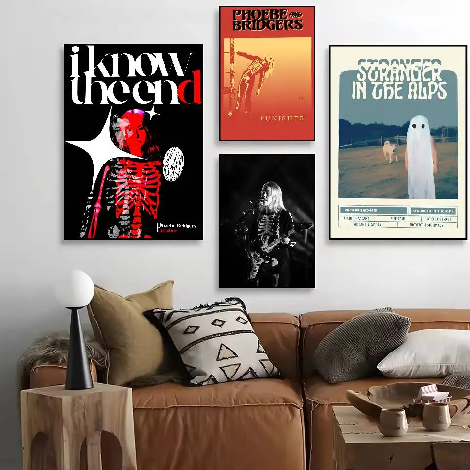 Singer P-Phoebe Bridgers Music Album Hit Song Poster HD Art Sticky Wall Waterproof Home Living Bedroom Bar Aesthetic Decoration