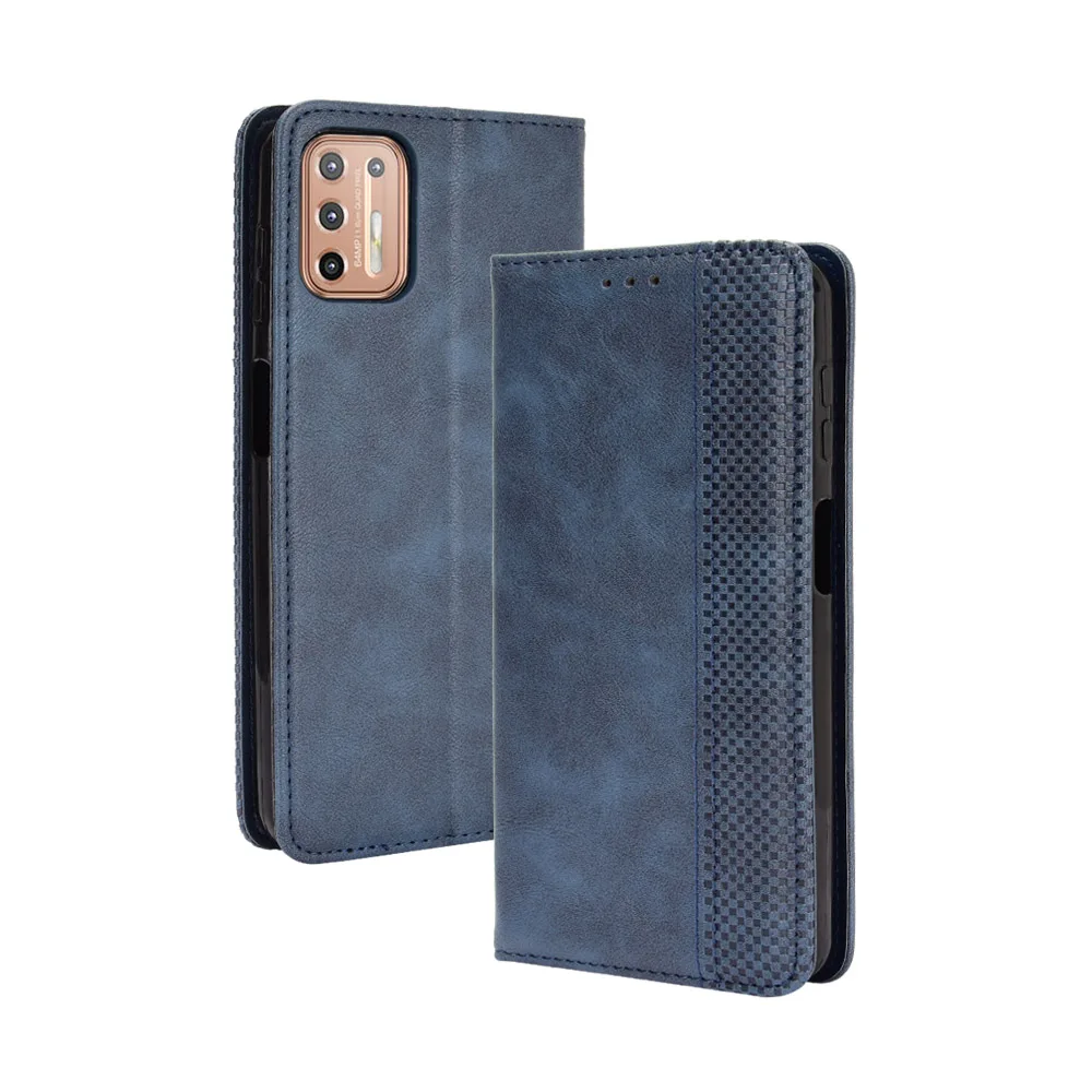 Flip Retro Style Leather Magnetic Closure Phone Cover For Motorola Moto G9 Plus 6.81 inch Wallet Fall prevention Phone Case