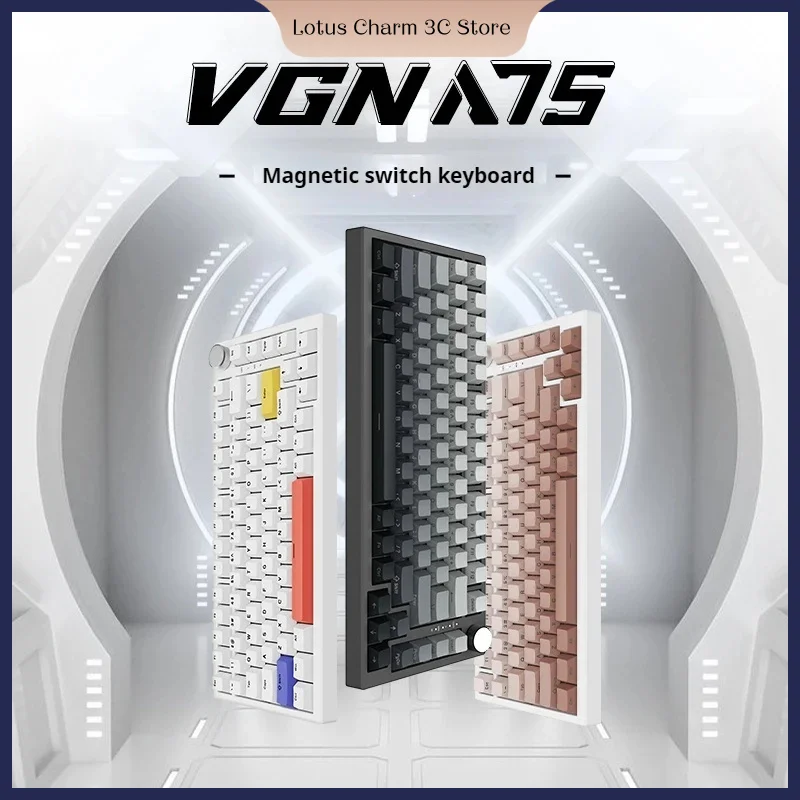 VGN A75 Magnetic Switch Mechanical Keyboard Wired Customization Gasket Structure Full Key Hot Swap E-Sports Gaming Keyboard Gift