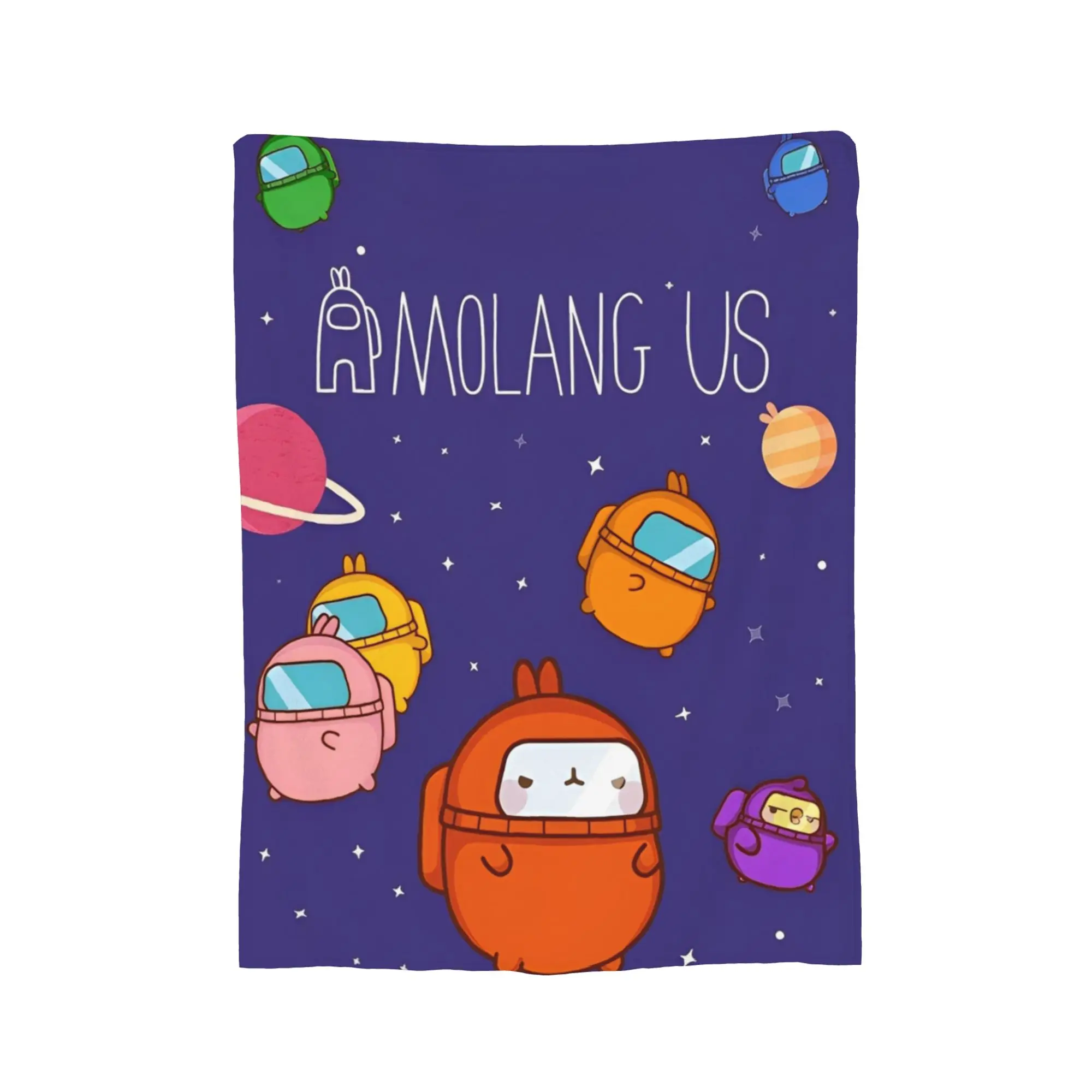Molang Funny Cartoon Throw Blanket for Couch  Soft Cozy Plush Blanket 50x60 Inches Multi-size Bedspread for All Seasons