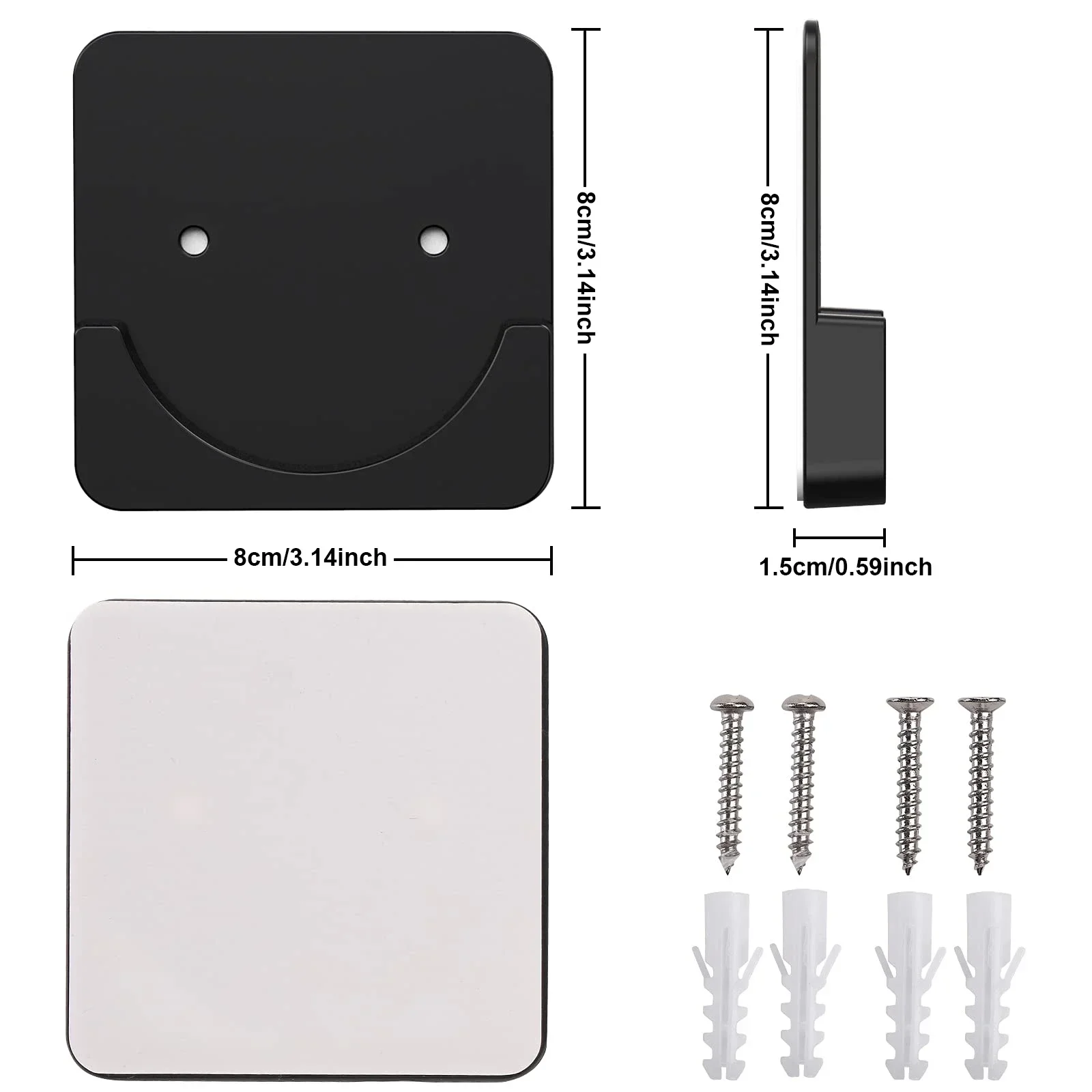 2pcs/set Black/White Non-Slip Shower Curtain Rod Mount Holder For Wall Adhesive Shower Rod Tension Retainer No Drilling Stick view 3