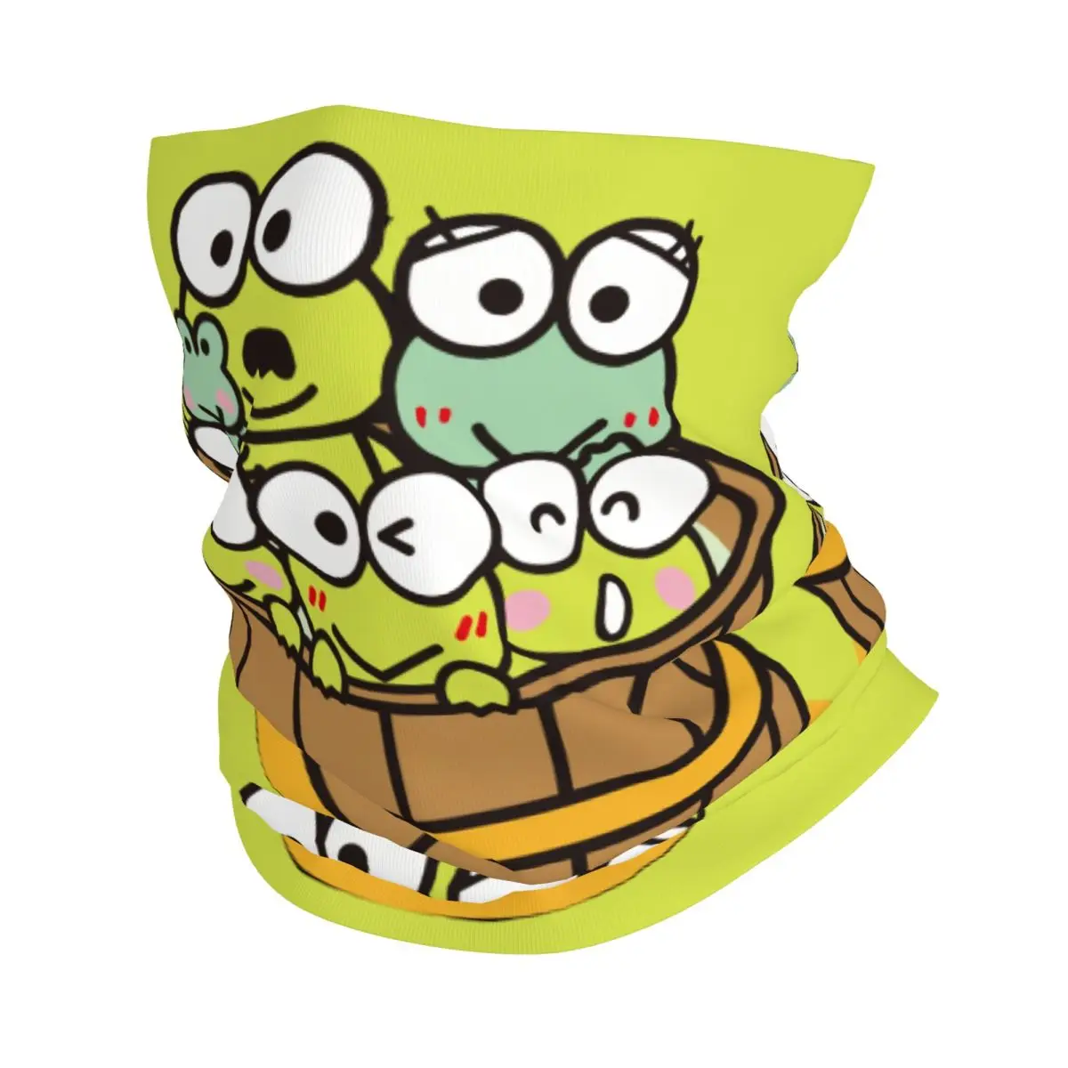

Custom Cartoon Kero Kero Keroppi Sanrio Anime Bandana Neck Warmer Women Men Winter Ski Hiking Scarf Gaiter Face Cover