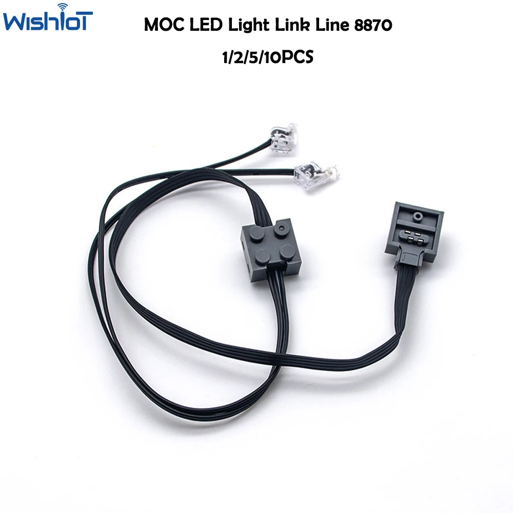 MOC Power Functions Parts LED Light Link Line Cable 8870 compatibile con Legoeds Motors Switch 8869 modifica della luce del treno dell\'auto