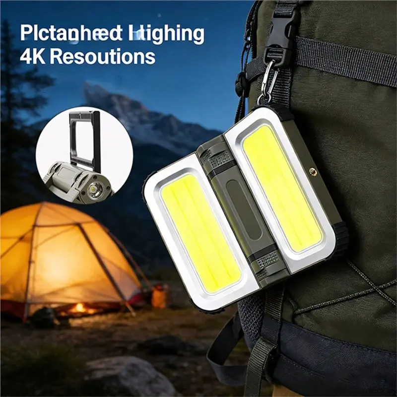 DTA4 Portable Solar Camping Light Outdoor Foldable LED Lantern with Type C Charging 5 Level Dimming for Camping