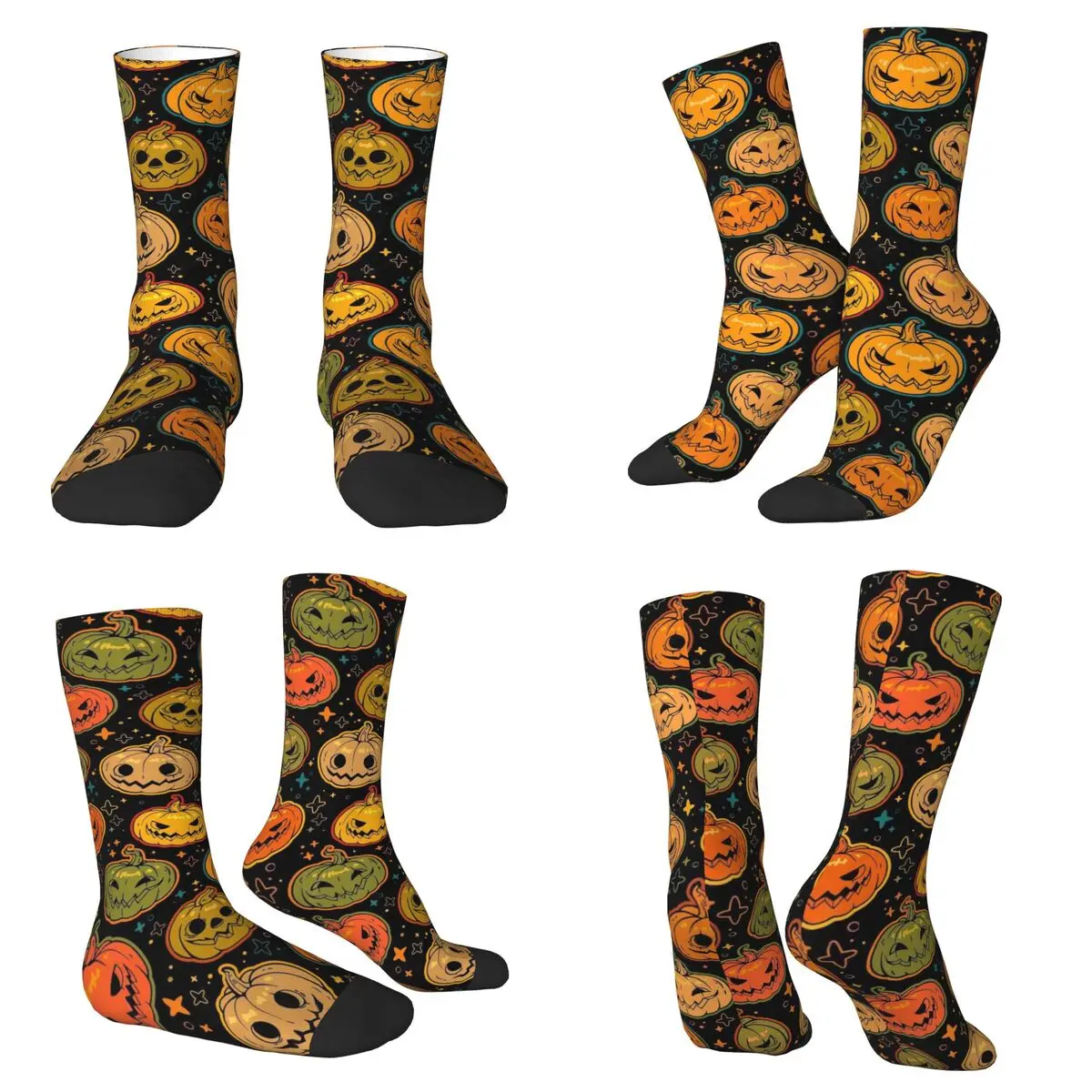 

Funny Pumpkin Lantern Socks Harajuku Super Soft Stockings All Season Long Socks Accessories for Unisex Birthday Present