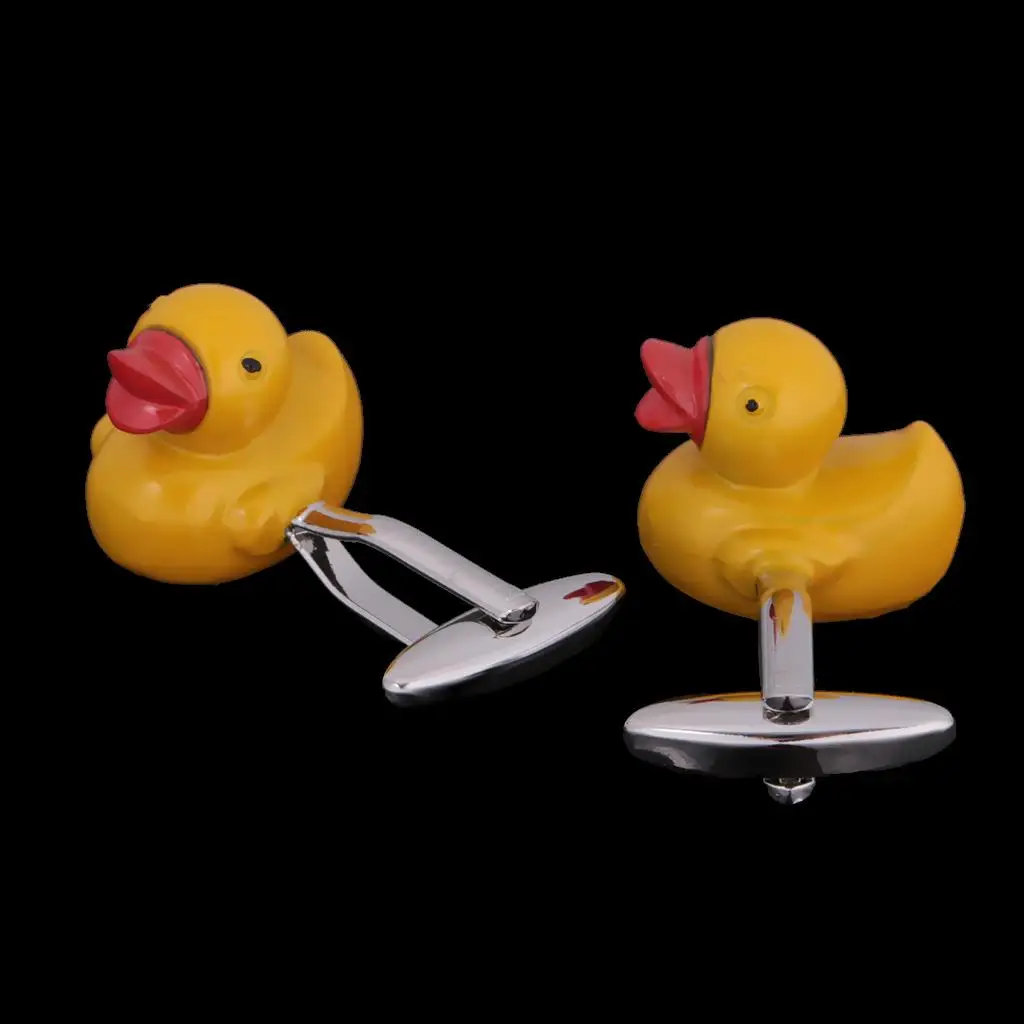 

Cute Yellow Ducky Duck Cufflinks Bath Time Fashion Mens Shirt Jewelry Ornaments Animal Lover Costume Jewelry