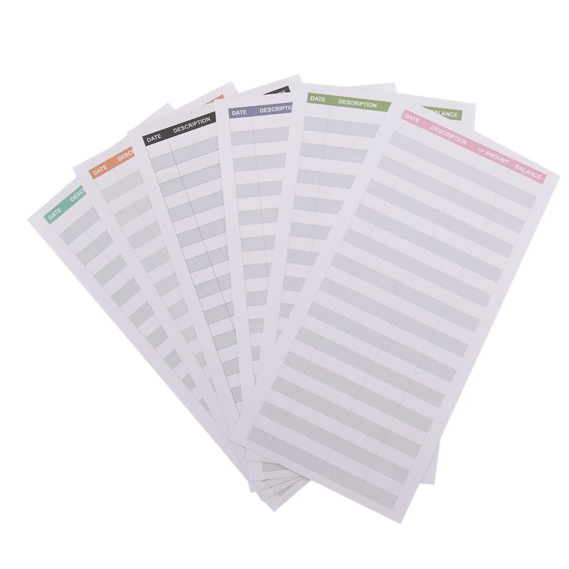 Papel Fit Orçamento Envelopes, Expense Tracker folhas, Banknote Envelope para pessoal, 60 pcs
