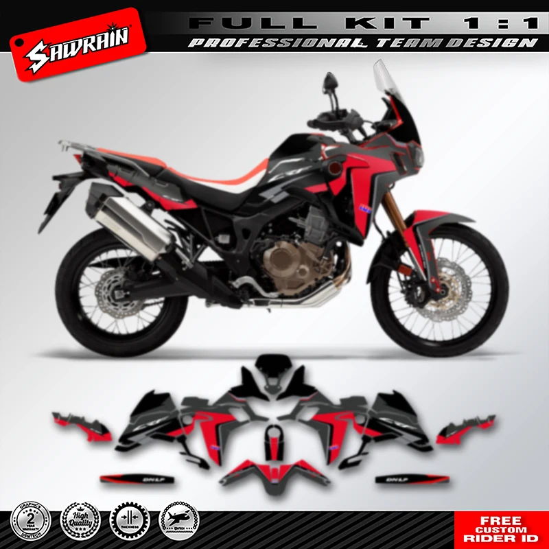 Sawrain Motorcycle Sticker Custom Team Graphics Decals Kits For AFRICA TWIN CRF1000L