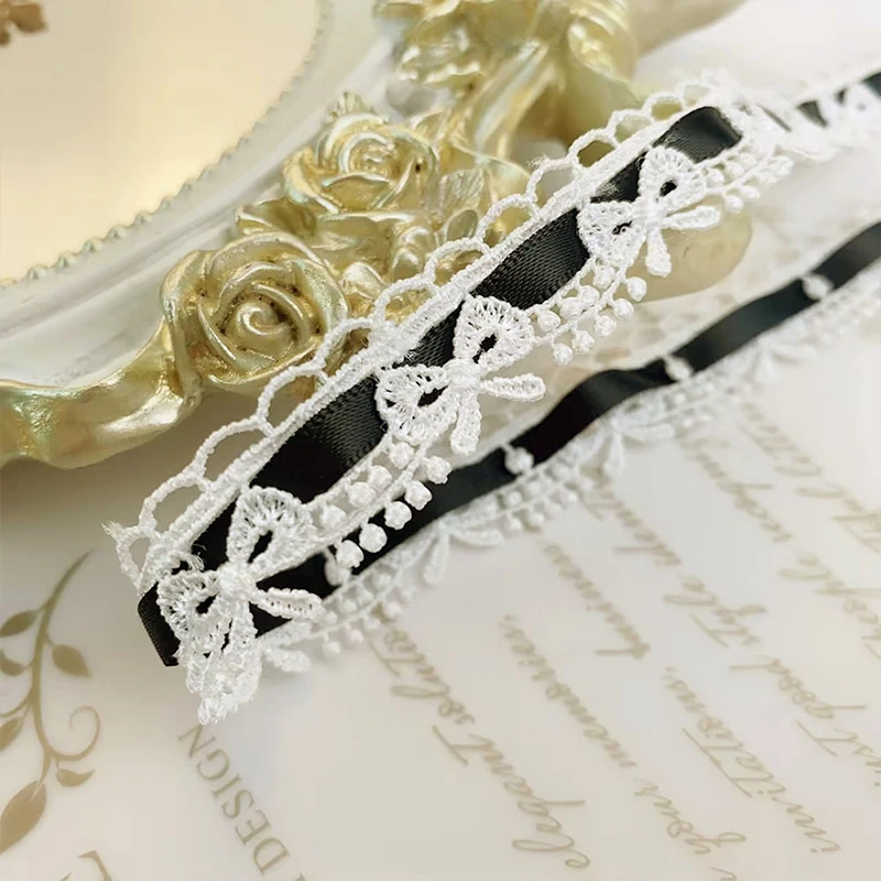 1 ياردة القوس الزخرفية أشرطة الدانتيل تقليم للحرف فستان الحفلات الخياطة Diy بها بنفسك لوازم اليدوية النسيج هدية التفاف التشذيب