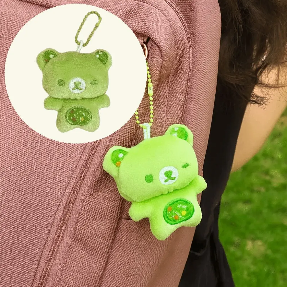 New Dopamine Series Rilakkuma Keychain Cartoon Stuffed Lazybear Doll Keychain Easy Bear Keyring Keychain Decor