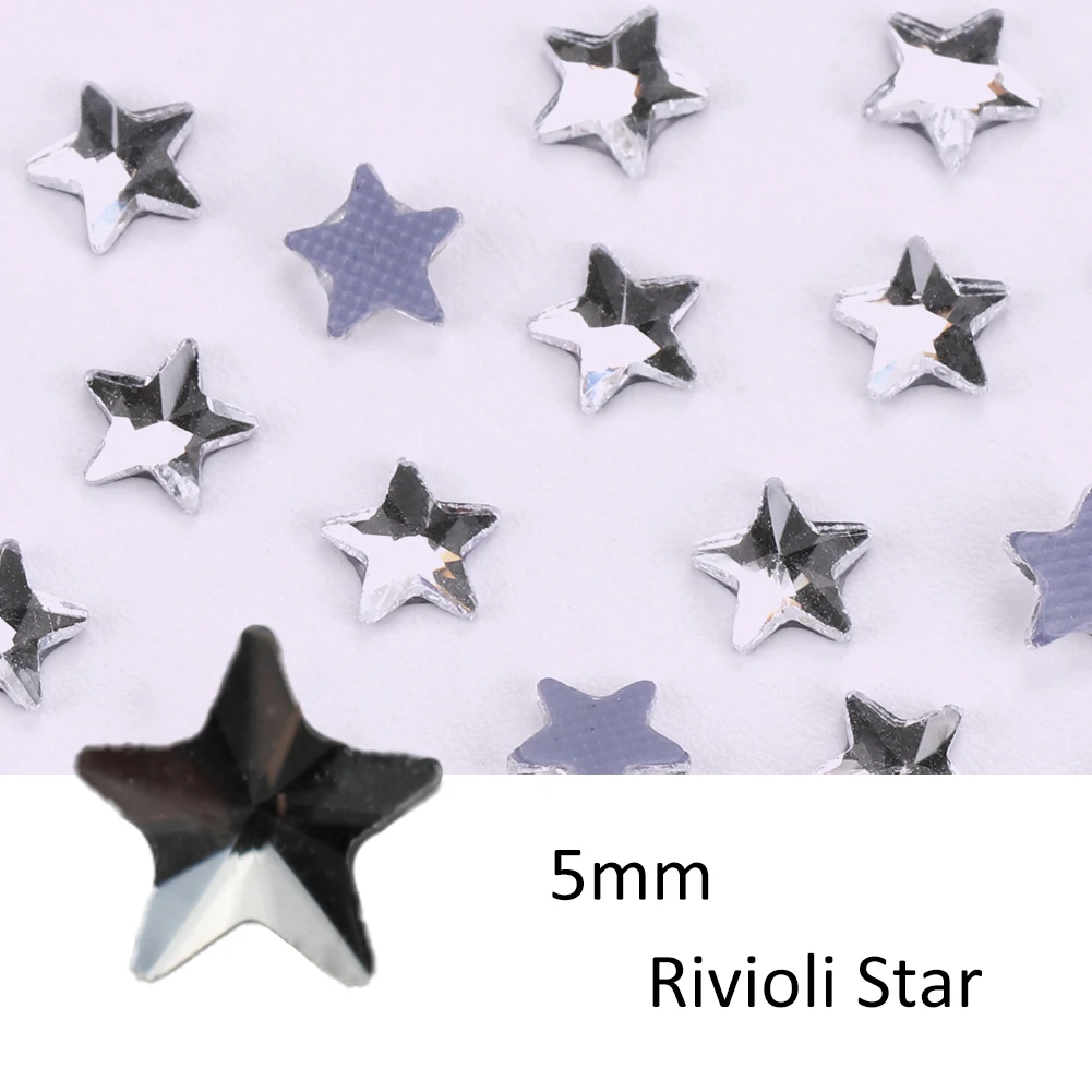 YHB 288Pcs Crystal Cristales Strass Flatback Rivioli Star Hotfix Shaped Rhinestones For Shoes Bags Fabric Garment Nail art