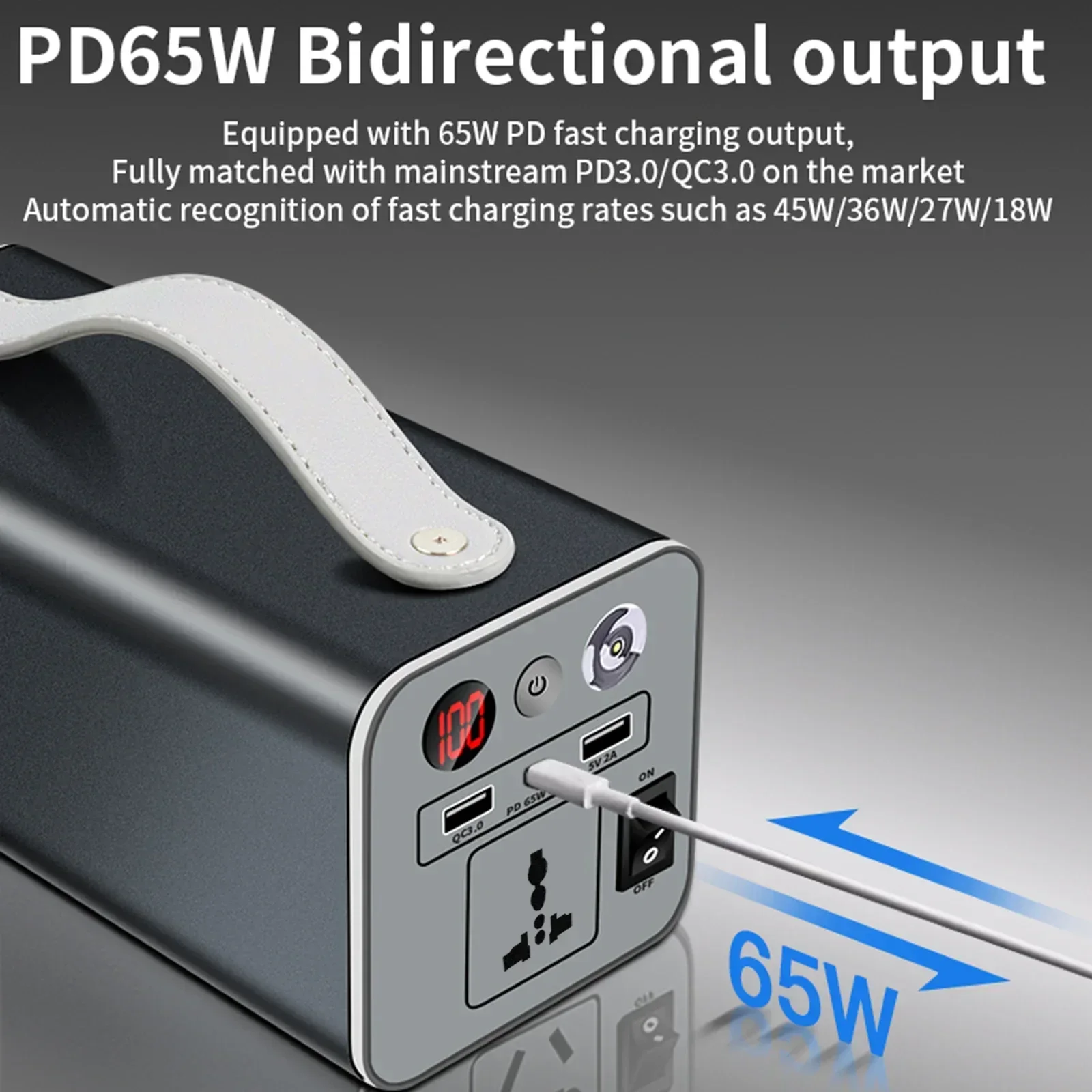 PURFIELD 180W 32000mAh banco de energía 220/110V estación de energía portátil 118.4Wh generador Solar energía al aire libre para tienda de campaña viaje