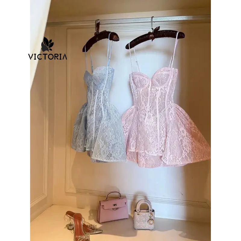 Customized Sexy Lace Corset Mini Dress Spaghetti Strap Sweetheart Tulle Skirt Formal Evening Prom Party Cocktail