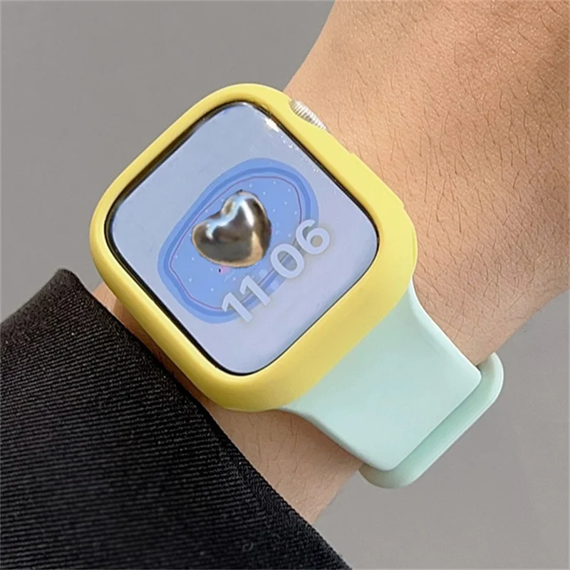 Cinturino sportivo in Silicone carino corea + custodia per cinturino Apple Watch Ultra2 49mm 45mm 44 41 42 Correa Band per Iwatch Series 9 8 SE 7 6