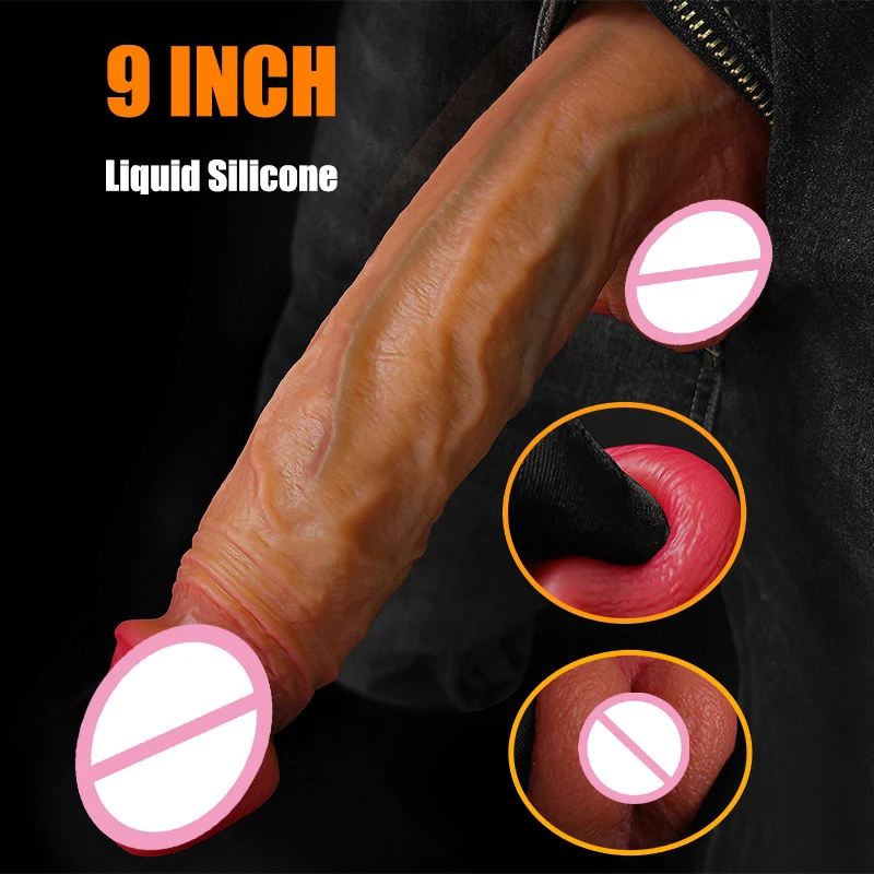 7/8/9 inch Dildo Realistic Simulated Vein Fake Penis Soft Skin Feeling Silicone Dildos Female Masturbator Sex Toys for Woman - view 2