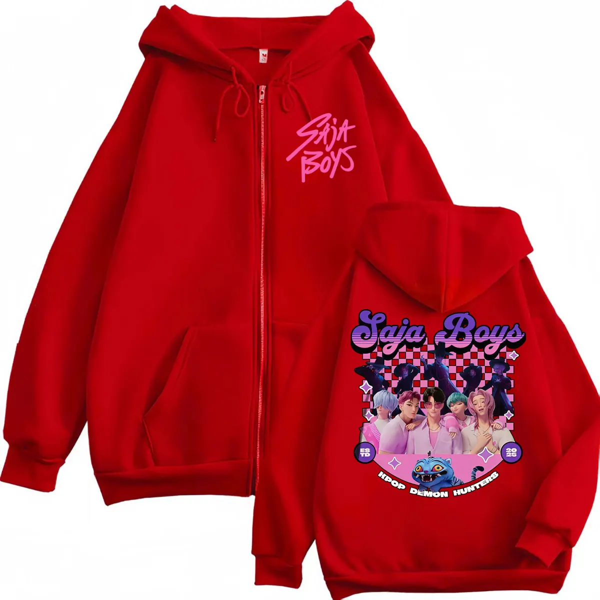 KPop Demon Hunters Merch Zipper Hoodie Men Women Clothing Fashion Cartoon Zip Up Pullovers High Quality Fleece Hooded Sweatshirt