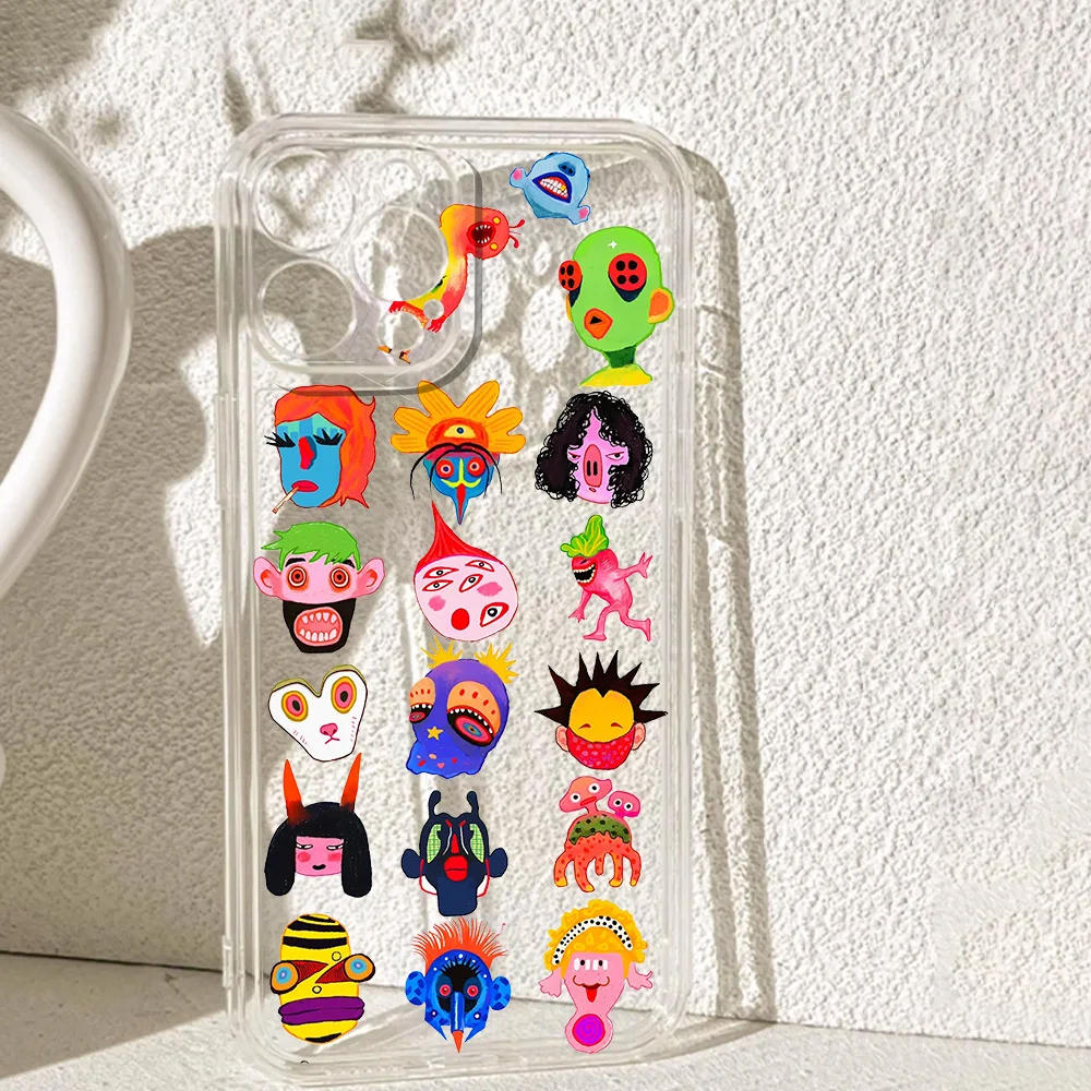

Strange Art Head Print Silicone Phone Case for IPhone 17 16 15 14 13 12 11 Pro Xs Max Air Mini 7 8 6 6s Plus SE 2020 2022 Cover