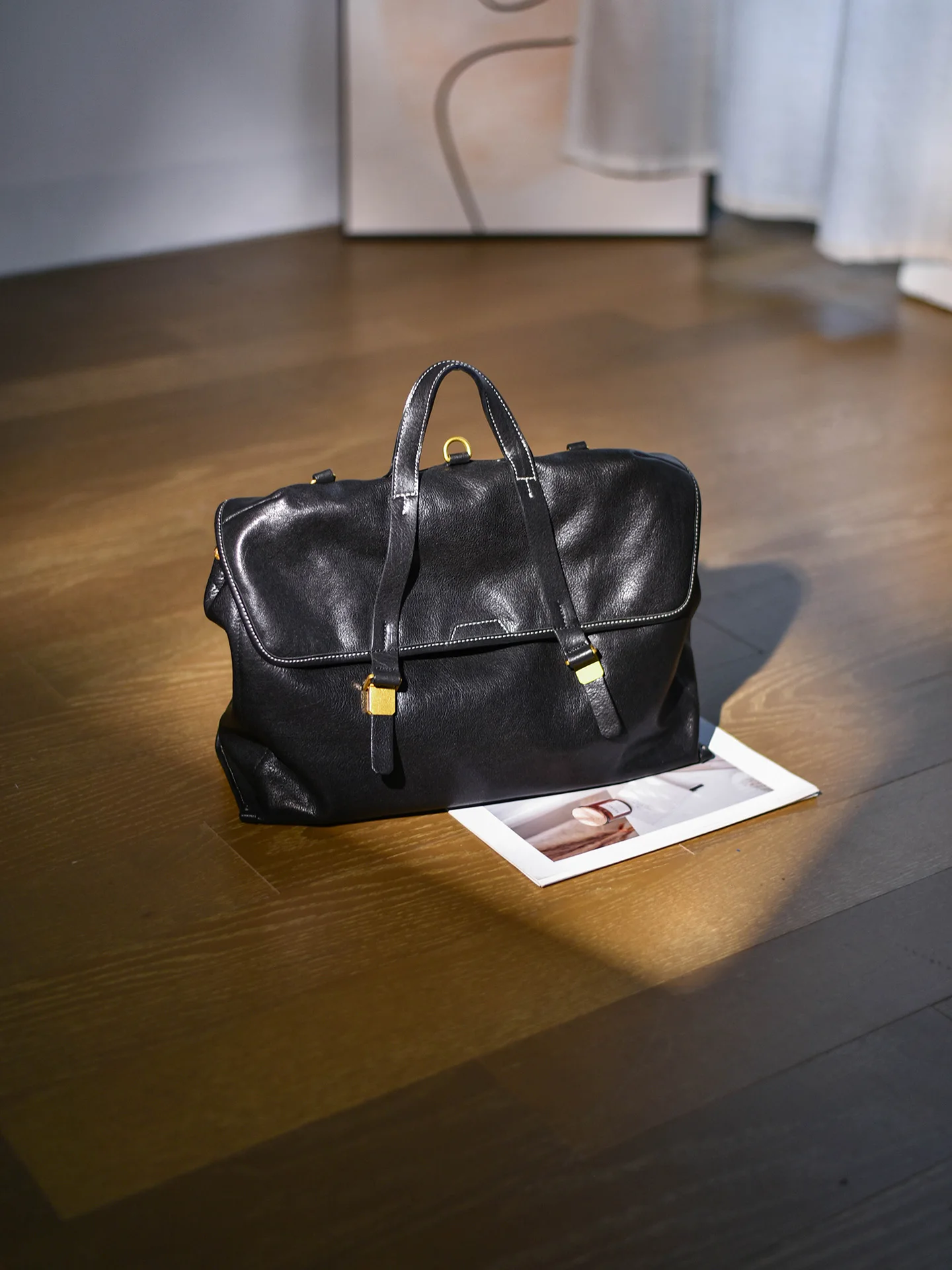 organizers designers handmade vegetable tanned cowhide women's briefcase vintage luxury soft genuine leather laptop handbag