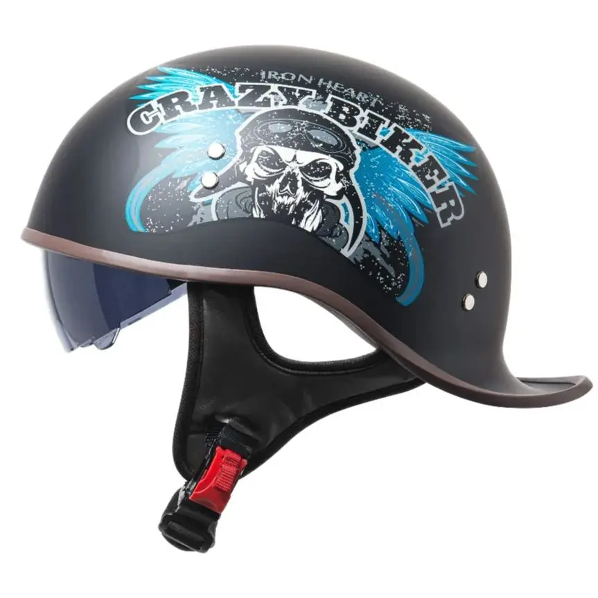 

DOT Retro Motorcycle Half Helmet Four Seasons Moto Helmet Open Face Motorbike Crash Helmets Casco Safety Cap