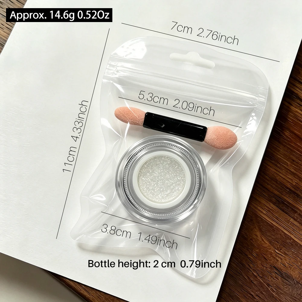 1Jar Air Cushion Laser Nail Art Aurora Powder High Gloss Rainbow Aurora Plating Mermaid Nails Powder Mirror Nail Chrome Pigment view 6