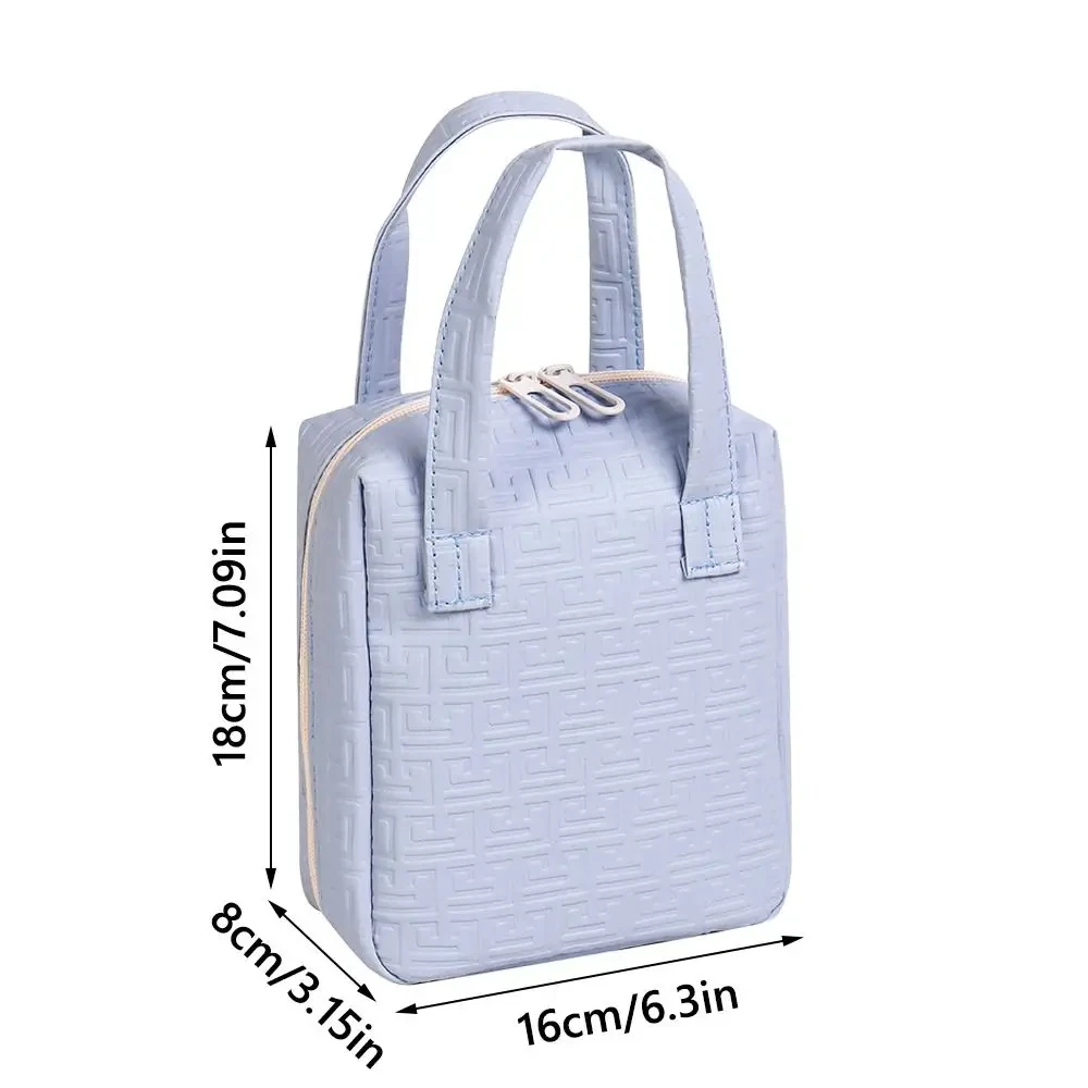 Bolsa de viaje multifuncional para cuidado de la piel, bolsa de cosméticos de cuero PU, bolsas de almacenamiento impermeables de alta capacidad con asa, organizador de maquillaje