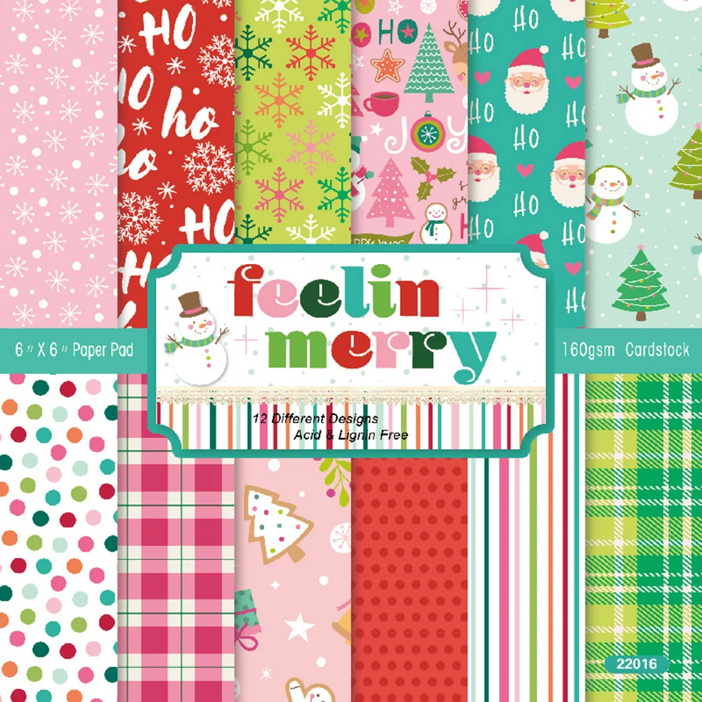 12 Cute Christmas Background Paper 6-Inch DIY Origami Decorative Paper