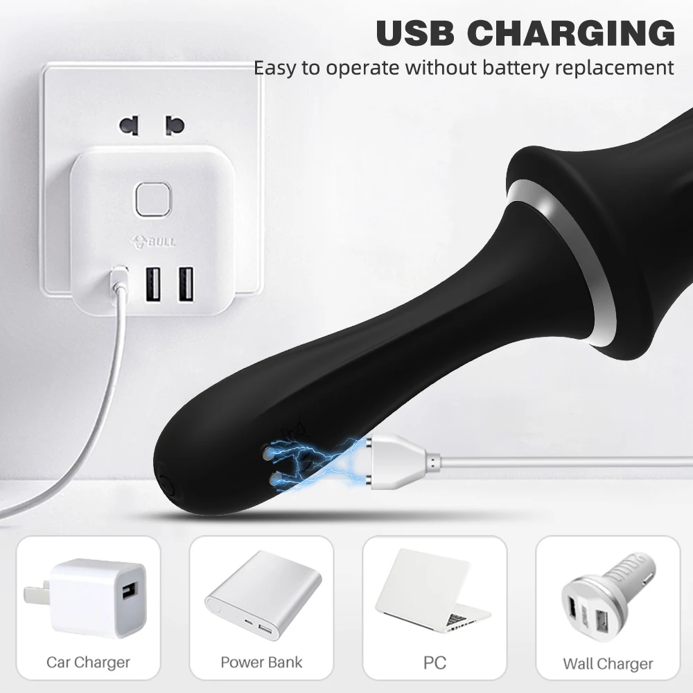 Handheld Dildo Vibrator Powerful G-spot Stimulator Butt Plug Clitoral Massager Vibrating Anal Plug Adult Sex Toys for Couple view 4