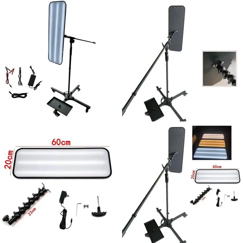 6LED Light Strip Reflector for Car Dent Detection Aluminum Black Portable Inspection Lamp for Hail Damage Repair Tool