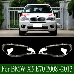 For BMW X5 E70 2008~2013 Front Headlight Shell Lamp Shade Transparent Headlamp Cover Plexiglass Replace Original Lens