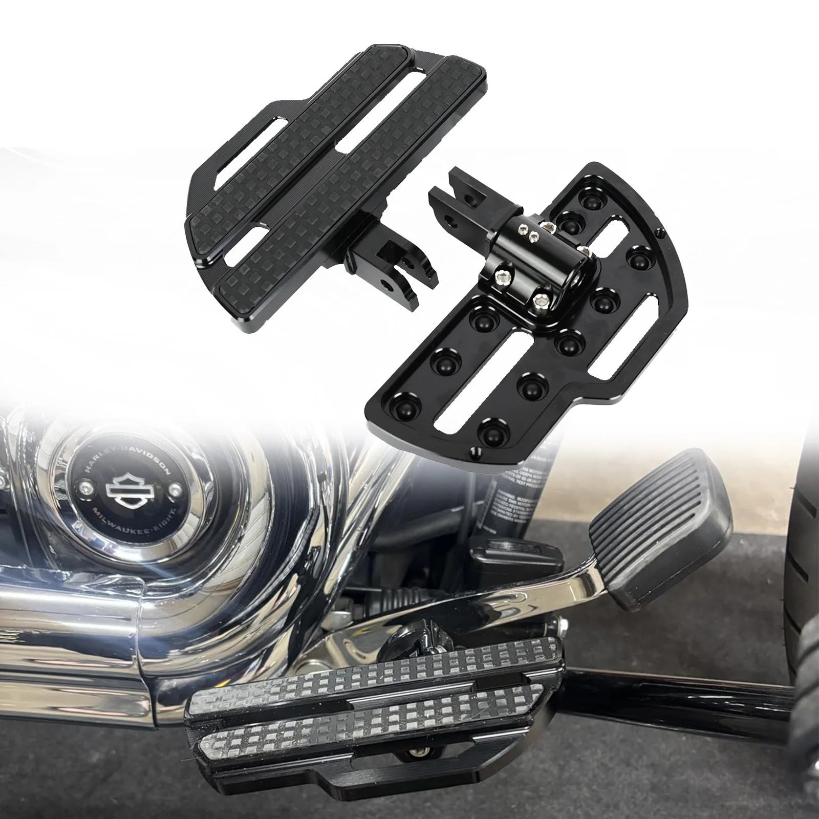 Motorcycle Driver Front Footpegs Foot Pedal Foot Rests For Harley Softail Low Rider ST Fat Bob Breakout Street Bob 2018-Later