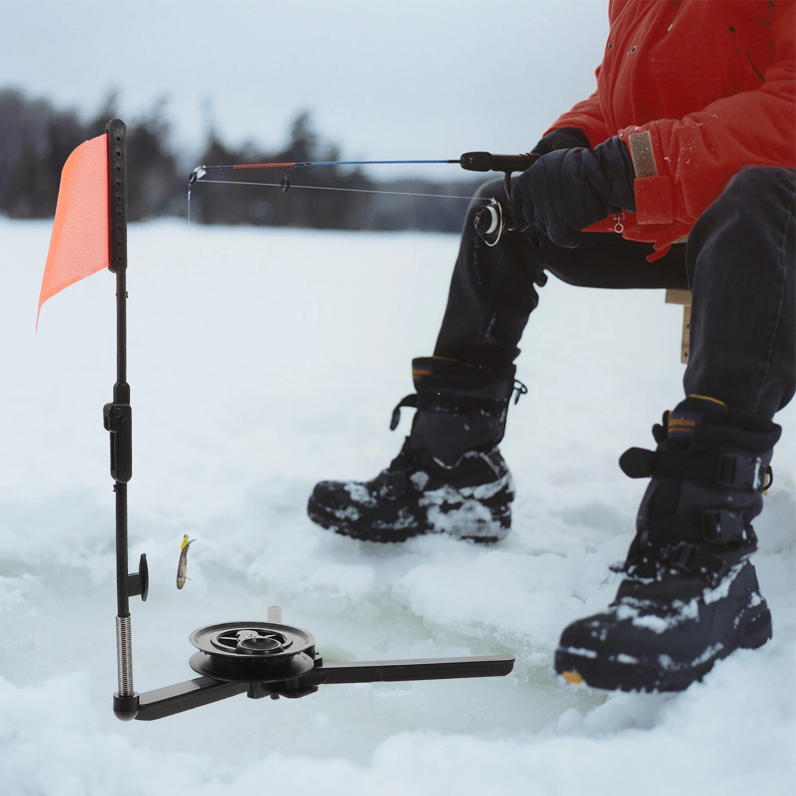 

Ice Fishing Flag Professional Accessory Foldable ABS Lightweight Portable Storage Use Practical Fishing Supply