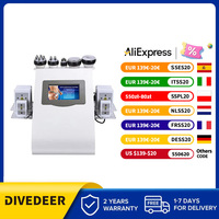 DIVEDEER 6 in 1 /5 in 1 Facial Esthetics Ultrasonic Vacuum Laser Pad Slimming Body Contouring Machine Facial Massager