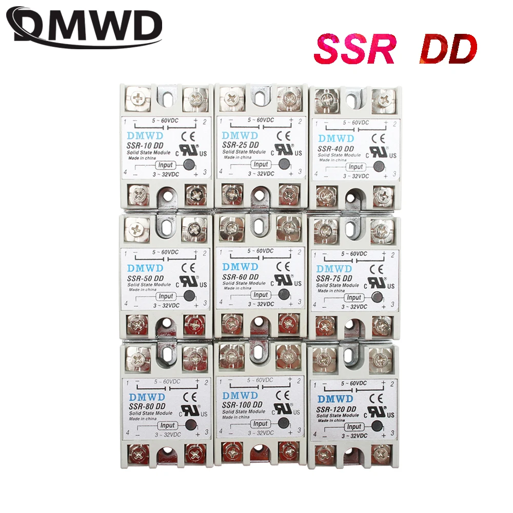 Relais à semi-conducteurs SSR-10DD SSR-25DD SSR-40DD SSR-50DD SSR-80DD, TOP marque, en fait 3-32 DC à 5-60 DC SSR