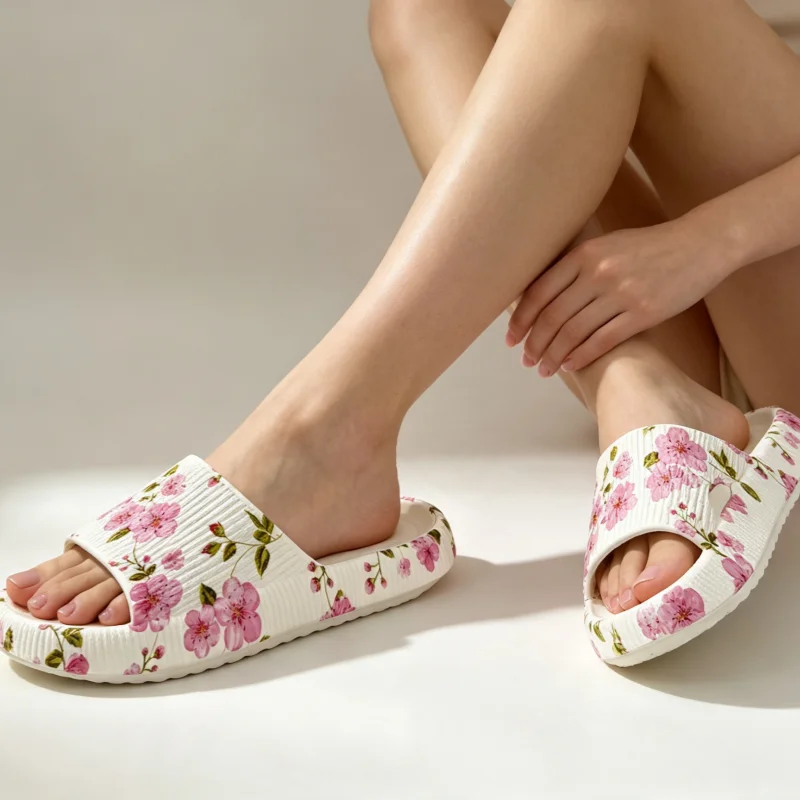 Damen Retro Leopardenmuster EVA-Sandalen - Slip-On Offene Zehenpartie Strandsandalen mit Weicher Gepolsterter Sohle, Schnelltrocknendes Leichtgewicht-Design F – Detail 4