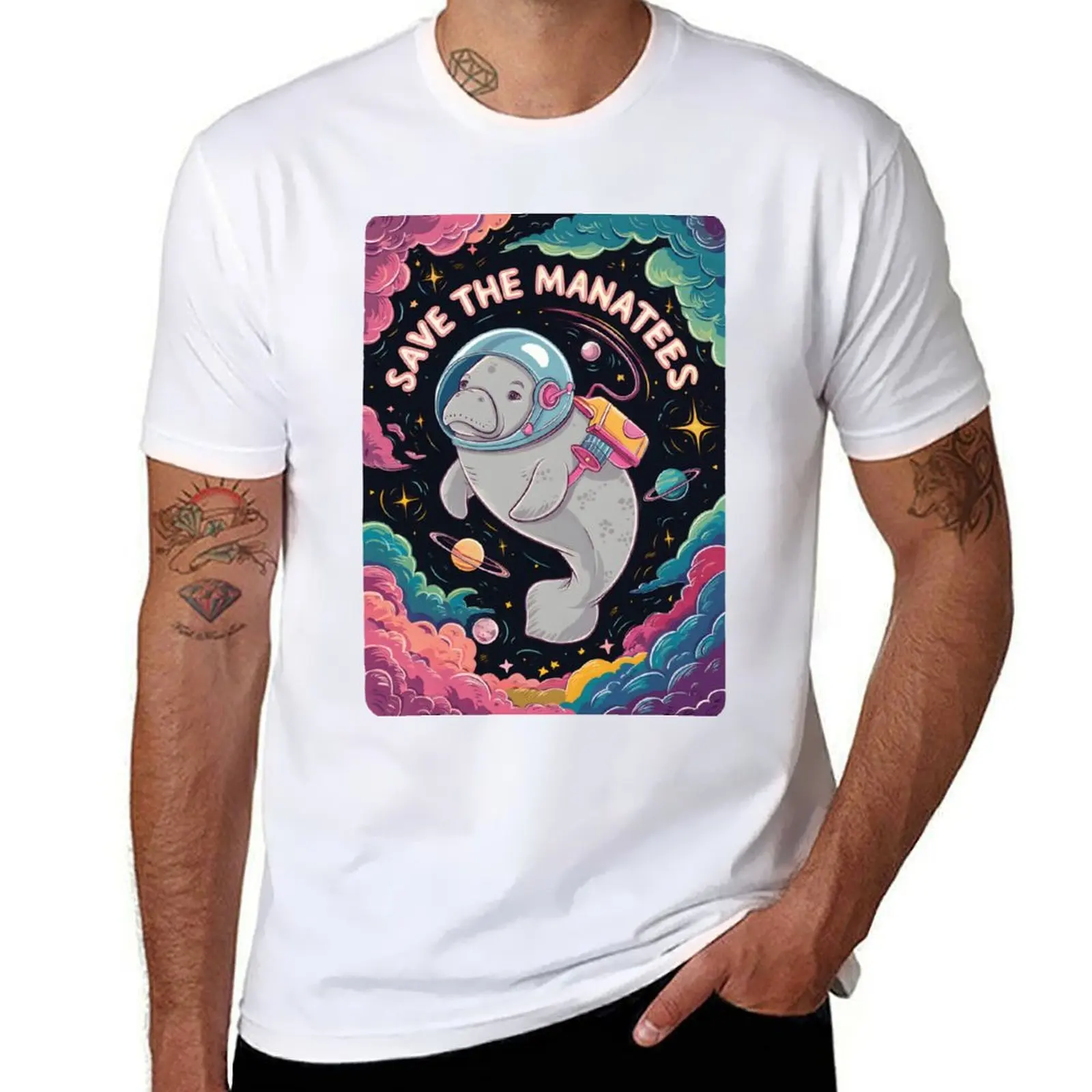 

Save The Manatees T-Shirt man t shirt summer t shirts cotton 100% graphic t shirts for man T-Shirt