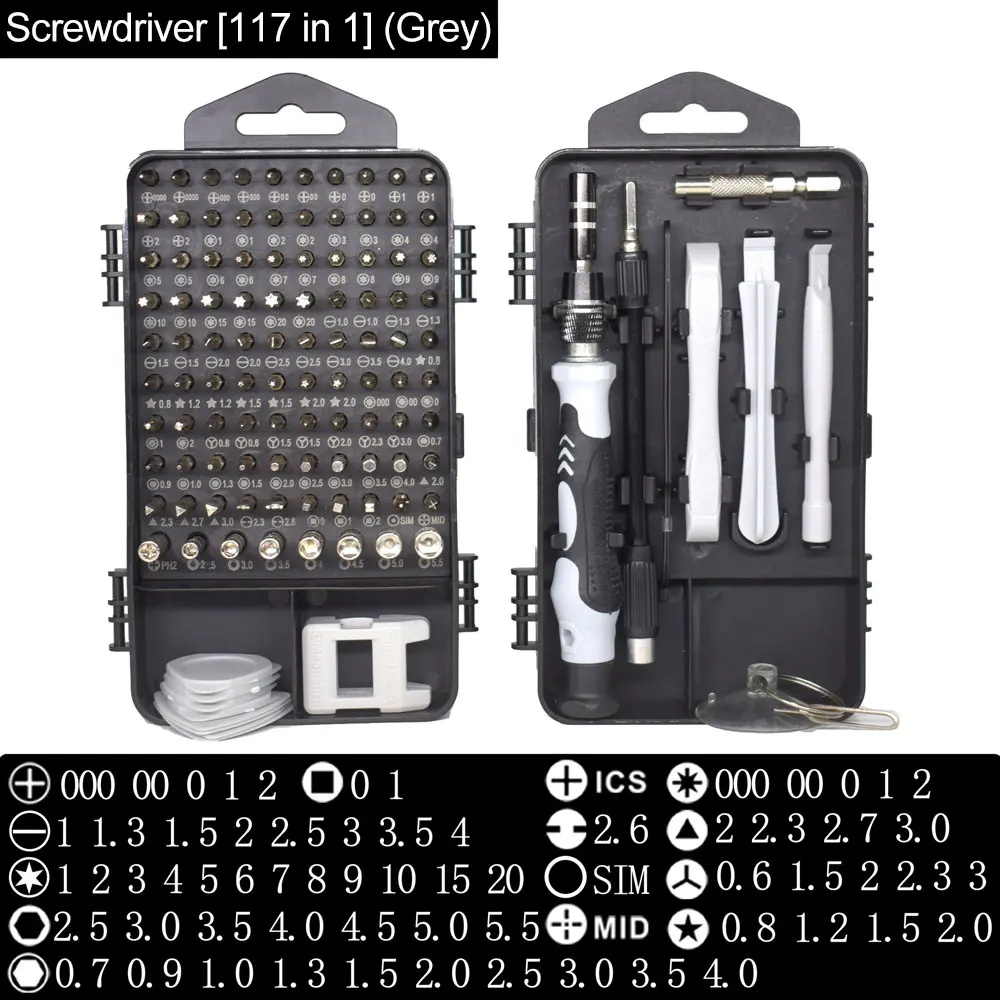 Precision Screwdriver Set Magnetic CR-V Screwdriver Torx Bit Computer Mobile Phone 117 In 1 Watches Glasses Repair Hand Tool Kit