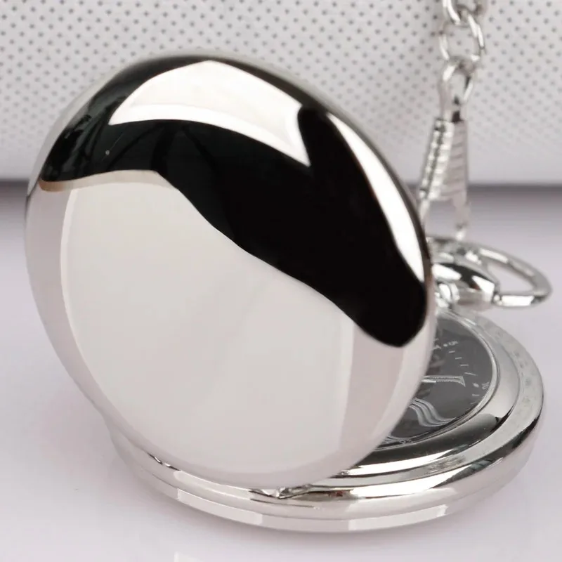 럭셔리 부드러운 실버 Steampunk 빈티지 Fob 체인 스틸 쿼츠 주머니 시계 패션 로마 번호 다이얼 펜던트 여성 남성 선물