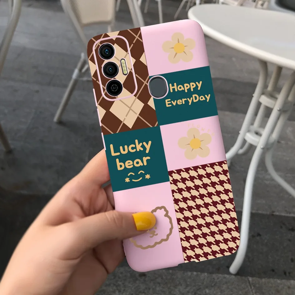 Leopard Case For Tecno Spark 7 Cases Tecno Spark 7 Pro 2021 Fundas Silicone Black Cover For Tecno Spark7 7P KF6 KF6j Soft Bumper