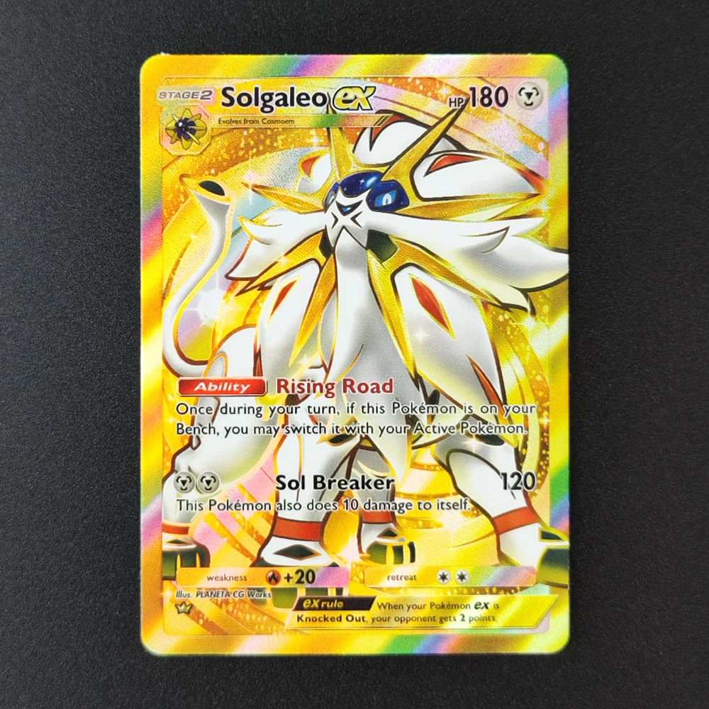 DIY Pokemon Pocket Gold Crown Rare Mewtwo Baxcalibur Charizard Eevee Klefki Lilligant Ho-oh Lugia Solgaleo Game Card Toy view 5