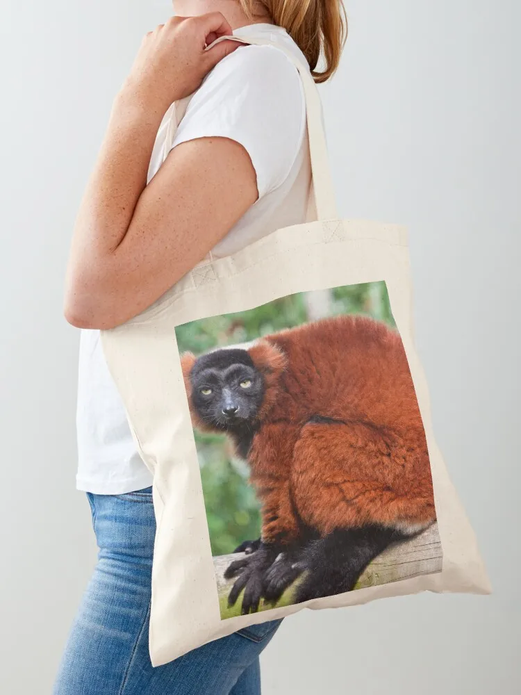 Red Ruffed Lemur Varecia Rubra Tote Bag custom tote canvas Women's bags men Canvas