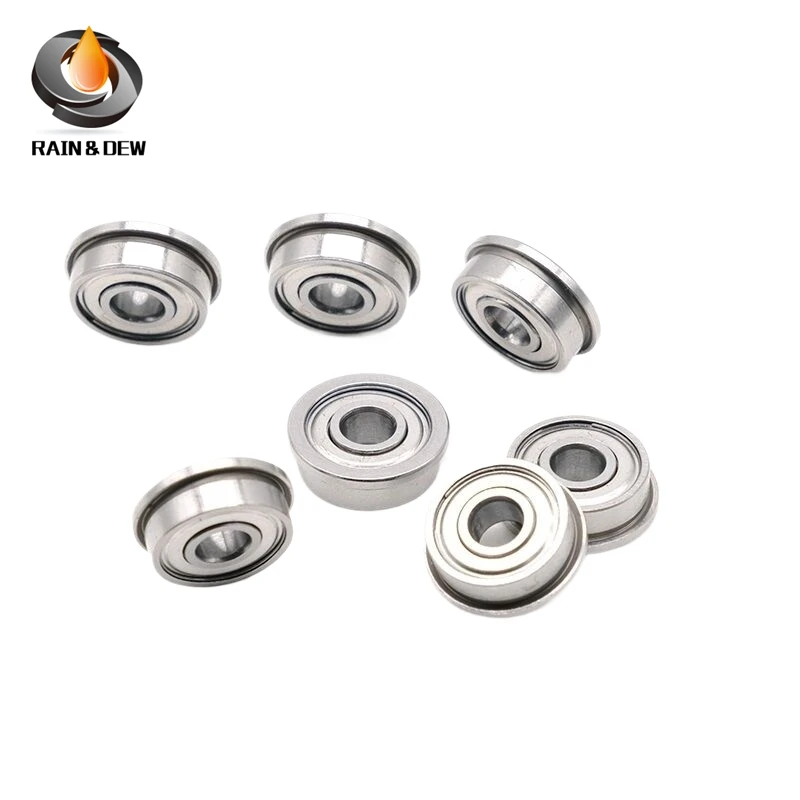 Flangeada Z ZZ Flange Rolamentos de esferas, FR2-5ZZ Flange Bearing, 3.175*7.938*3.571mm, 1/8 em X5 16 em X9 em 64, 10PCs